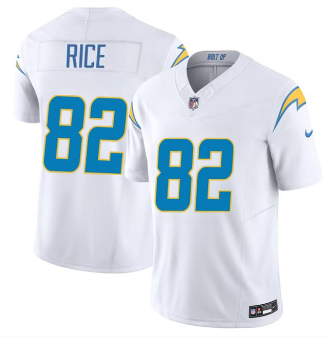 Youth Los Angeles Chargers #82 Brenden Rice White 2024 Draft F.U.S.E Vapor Limited Football Stitched Jersey